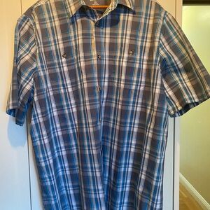 Bundle of 2 Men's XL Tall Blue Plaid Button-Up Shirts